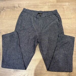 Banana Republic Mason Athletic Linen Blend Navy Pants SZ 34